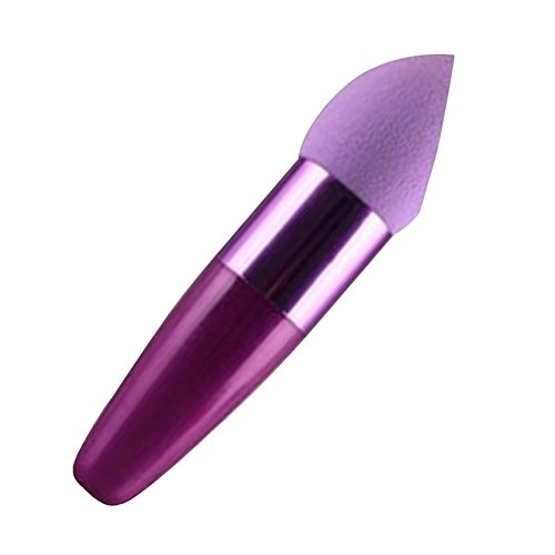 Contever® 1pcs Lollipop Powder Puff Pen Makeup Brushes Liquid Cream Foundation Concealer Bevelled Shape Sponge Brush (7cm Handle + 3.3 cm Sponge) -- Purple