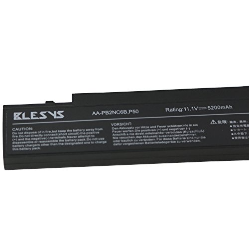 BLESYS – SAMSUNG AA-PB2NC6B AA-PB4NC6B Ersatz-Laptop Akku passen Samsung NP-R58, NP-R510H, NP-R510e, SAMSUNG R40 Akku SAMSUNG R60 Akku SAMSUNG R505 Akku SAMSUNG R610 Akku (1.1V 5200mAh) - 2
