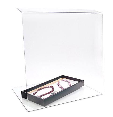 A+H Kunststoffe Spuckschutz Hustenschutz Typ 2 für die Gastronomie aus PETG – Verkaufstheke und Kuchen-Vitrine Glas Klar – Länge 100cm / Stärke 4mm - 5