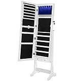 Dank der durchdachten Aufteilung bietet dieser Organizer viel Stauraum für Ihre Schätze - 84 Ohrringhaken und 48 Steckplätze für Ohrstecker, 84 Steckplätze für Ringe, 32 Haken für Ketten und Armbänder, 5 Ablagen, 2 kleine Schubladen, 1 Schalhalter und 1 Schmucksack, bringen Ordnung in Ihre Schmucksammlung, Ringe, Ketten, Ohrstecker, Armbänder und Uhren, alles wird griffbereit