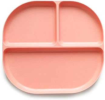 BIOBU by EKOBO Bambino Divided Plate Bamboo Coral, 25 x 23 x 2.2 cm