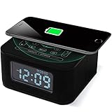 Despertador digital y radio FM: configuración fácil de la hora de la alarma y la hora de la alarma en la pantalla LCD. El tono de alarma se hace cada vez más fuerte. La función de pausa de intervalo de 9 minutos le da más sueño. Simplemente presione el botón FM para encender la radio FM.