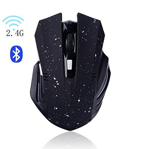 Preisvergleich Produktbild Kabellose Maus, attoe Ergonomisches Tragbarer Bluetooth-Gaming Maus Silent Wiederaufladbare Optische Maus mit 3 Verstellbar DPI für PC Laptop Notebook Windows Android Mac OS Schwarz