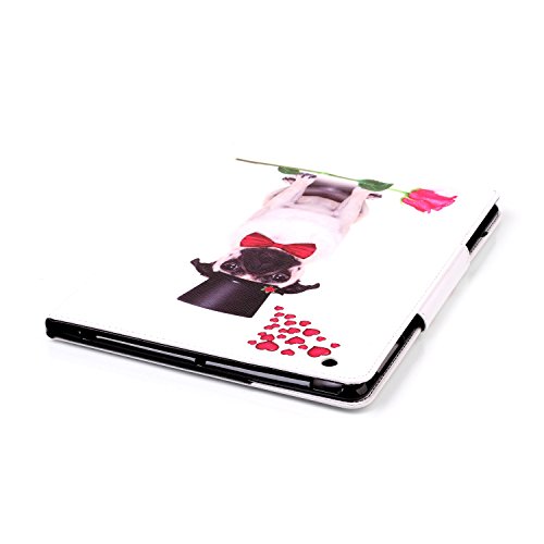ipad 2 / ipad 3 / ipad 4 Hülle Leder Hund Rose Muster,SKYXD [Auto Schlaf/Wach Funktion] PU Folio Klappbar Schutzhülle [Standfunktion/Brieftasche Kartenfach/Magnet] Klapphülle mit [Koala Handyanhänger + Eingabestift] 3 in 1 Zubehör Handy Tasche Etui for Apple ipad 2/3/4 Bookstyle Flip Case Leather Cover With [Stylus and Dust Plug] - 7
