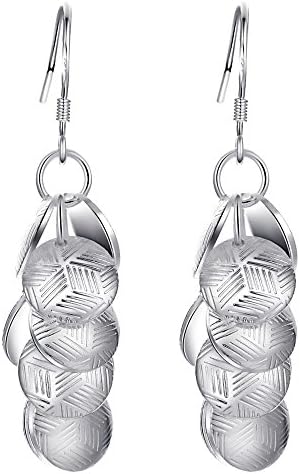 W&amp;EHUAN Pendant Earrings for Women/Fashion / Jewelry Accessories / ear hook /Plated Silver /AE101 , Silver