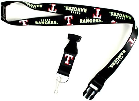 Texas Rangers Lanyard, Black Neon
