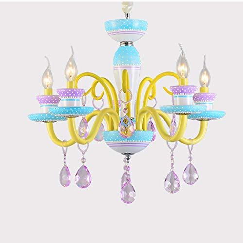 Preisvergleich Produktbild wykbm Die kreative Persönlichkeit Prinzessin Mädchen einfach Kronleuchter Wärme Zimmer Kristall der Schlafzimmer Kinder Kronleuchter Lounge Kronleuchter Auge (Größe: 5-Kopf).