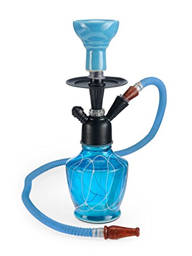 Basement Bazaar Mahi Glass Hookah (24.8 cm, Firozi)