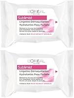 L'Or&eacute;al Paris Sublimist 25 Lingettes D&eacute;maquillante pour Peau Parfaite - Lot de 2