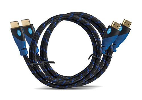 MutecPower Premium - High Speed HDMI Kabel mit Ethernet "2 Stück" (2m)- 1.4a / 2.0 kompatibel - Mit Zwei Klett-Kabelbinder (unterstützt Full HD 3D & Audio Return Channel)-2 meter -2 Stück
