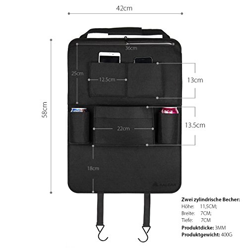 Salcar – Filz-Organizer zum kinderleichten Aufbewahren Autositz organizer - 7