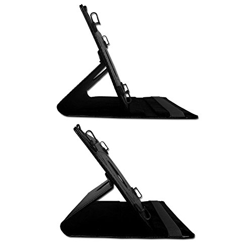 Tablet Schutz Hülle für Vodafone Tab Prime 6 / 7 aus hochwertigem Kunstleder mit Standfunktion 360° Drehbar kombiniert Schutz und Design Cover Case von NAUCI, Farben:Schwarz - 5