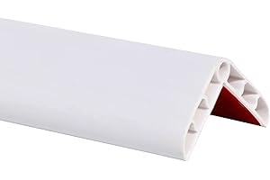 YEARNINGLIFE Protezione bordi in PVC per gradini, profilo angolare, autoadesiva, in gomma, per mobili da parete, scrivania, scale, protezione bordi del tavolo per garage (3,5 cm x 3,5 cm, colore bianco)