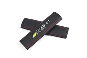 evimo 2 pièces Voiture Protège Ceinture de Sécurité Coussin, pour Peugeot Sport 206 208 3008 307 207 301 308 5008 2008 508 Durable Souple Confortables Rembourrage Ceinture Sécurité,A