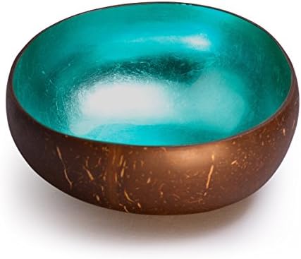 Cocobowl Shiny Decorative Coconut Bowl turquoise bleu