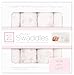 SwaddleDesigns X-Large Muslin Swaddle Blanket, Butterflies and Posies (Set of 4 in Pastel Pink)
