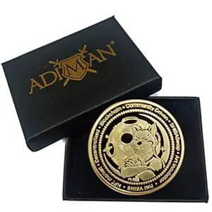 Adiman Shiba Inu 1 Oz Thick Heavy Real Premium Metal Cryptocoin 24Kt Gold Plated with Luxury Box Meme Coin Dogecoin Killer Shiba Army Token Coin shib (Shiba 24Kt Gold Plating Next Generation Design)