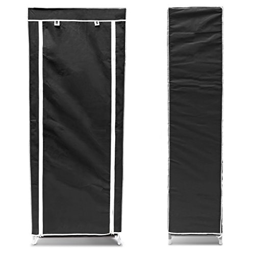 Relaxdays Schuhschrank H x B x T: ca. 151 x 60 x 30 cm Faltschrank Textil für 36 Paar Schuhe Stoffschrank mit 9 Ablagen Stoffschuhschrank schützt vor Staub und Nässe Schuhablage zum Falten, schwarz - 3