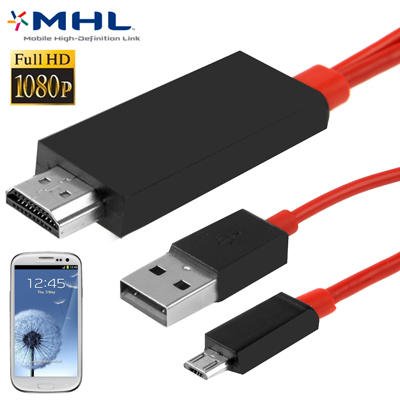 Micro USB zu HDMI Kabel 2m Full HD 1080P HDTV Adapter Adapterkabel für Samsung Galaxy Tab 3 8.0 SM-T310 3G SM-T311 LTE SM-T315, Tab 3 10.1 3G GT-P5200 GT-P5210 GT-P5220, Tab S 8.4 SM-T700 Wi-Fi SM-T705 LTE