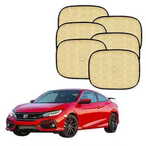 Sykit Car adorable Beige Sun Shades for Side and Rear Window for Honda New civic (Set of 6)