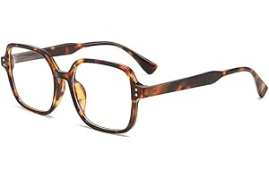 Lairesen Vintage Oversized Blue Light Blocking Glasses - quadratischer Rahmen, phototrope Gläser, große klare Gläser