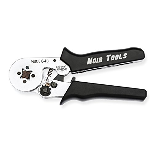 Noir Tools Crimpzange schwarz 0,25-6,0 mm² für Aderendhülsen Crimpen in quadratischer Form Ratsche zur individuellen Einstellung - 6