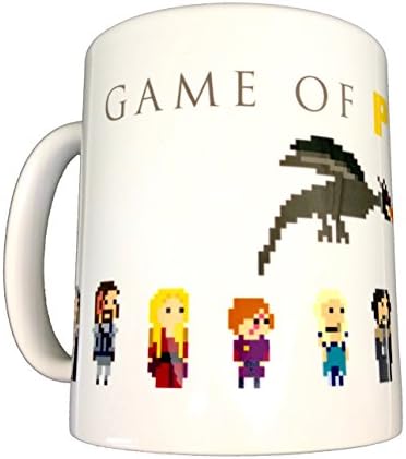 GAME OF THRONES Printed Characters 8-Bit Design Ceramic Coffee/Tea, Novelty Collectable Mug, Unique Gift Mug - FREE RECIPE CARDS INCLUDED