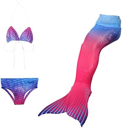 huiyemy Kids Mermaid Costume Girls Mermaid Swimsuit Girls Swimming Costume Mermaid Tail Bikini 3pcs