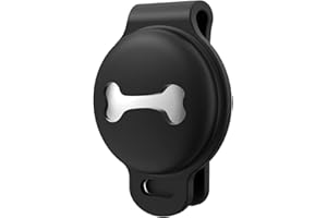 Sichy Pet Silicone Protective Case for Apple Airtag GPS Finder Dog Cat Collar Loop, Pet Loop Holder for Air_tag, for Apple Locator Tracker Anti-Lost Device, Black