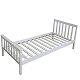 Homestyle4u Jugendbett Einzelbett Kinderbett Bettgestell 90×200 weiß Tagesbett Holzbett - 6