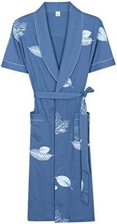 Pajamas Mens And Ladies Bathrobes Adults Shawl Collar Two Large Pockets Bathrobe And Tie Waist Robe Home Bathrobes Robes Home Hotel Bath Robe Adults Shawl Bath Robe ( Color : Blue , Size : L )