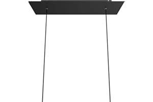 creative cables Rosetón Rose-One XXL de Techo Rectangular con 2 Agujeros y 6 Agujeros Laterales, tamaño 675 x 225 mm - Negro Mate, Negro