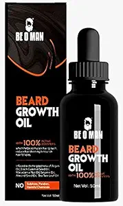 Beoman Beard Growth Oil with Active Boosters - 50 ml | Nourishment for Growing Beard | Paraben & Sulphate Free