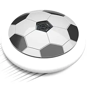 USB Rechargeable Battery Powered Hover Football Indoor Floating Hoverball Soccer | Air Football Pro | Original Made in India Fun Toy for Boys and Kids (Silver)