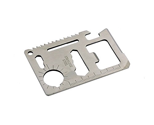 5PCS 11 in 1 Multi-Tool Multifunktion Camping Karte Werkzeug Kreditkarte-Messer Saber im Scheckkartenformat für Outdoor Unterwegs Edelstahl mit Leder - 3