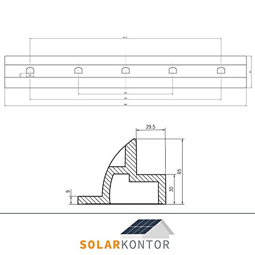 WATTSTUNDE® Solarmodul Halterung Haltespoiler 68cm weiß für Wohnmobile - 2