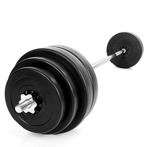 Kinetic Sports Hantelbank inkl. Langhantel 30 oder 60 kg und Kurzhanteln 30 kg Trainingsbank Fitnessbank SET - 6