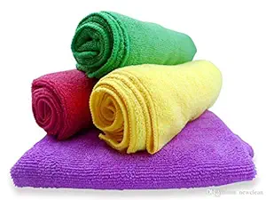 manan 340 GSM Microfiber Car Cleaning Cloth for Detailing and Polishing (40x40 cm, Multicolour) - Pack of 2