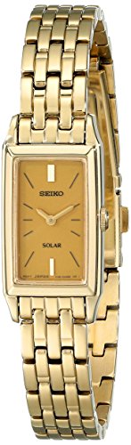 Seiko SUP030 Women's Gold Tone Solar Powered White Dial Watch