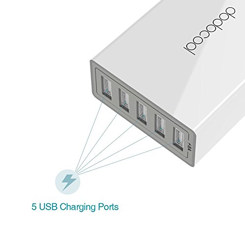 dodocool USB Ladegerät 40W 5 Port USB Ladestation mit 1,5 m abnehmbares Netzkabel - 6