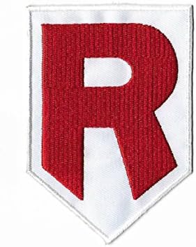 Team Rocket R Logo Pokemon Patch Embroidered Iron on Badge Applique Costume Fancy Dress Pokémon Cosplay