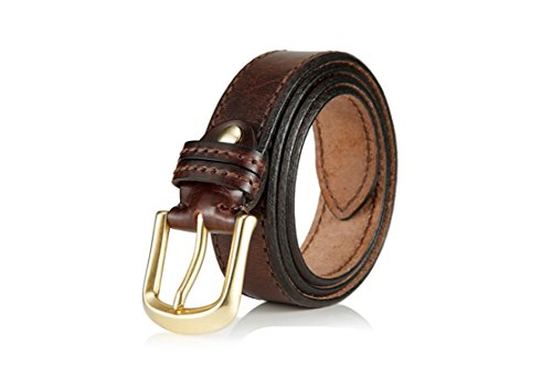 Preisvergleich Produktbild EMMACHOU Männer Gürtel Gürtelschnalle Casual Gürtel Herren Gürtel Gürtel Kupfer Schnalle Kopf Braun, 130Cm