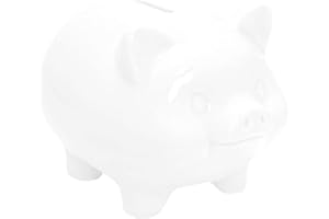 GOPIGITO Huchas Originales para Niños Adultos, Infantil Hucha Cerdito, Personalizada Boda Hucha Grande, Cajero para Ahorrar, Originales Regalos para Parejas, Festivales, Alcancias para Adultos (Blanco)