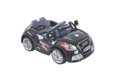 Black - Audi Style Car 6v Battery Powered Twin Seat Electric Kids Ride On Car, with Parental Remote Control, Rechargeable Battery.