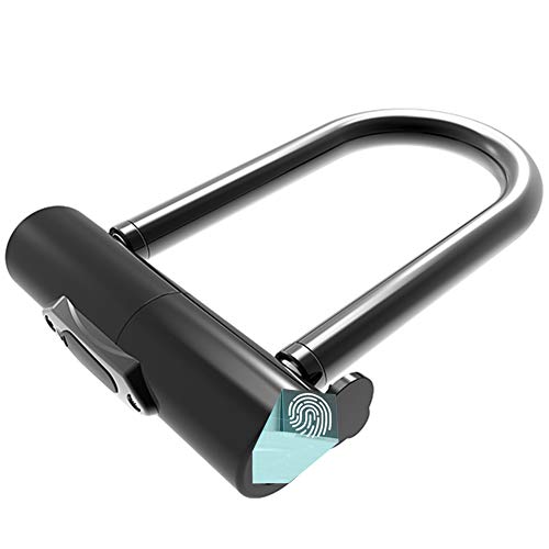Preisvergleich Produktbild 260Mah Fahrradschloss Sicherheitsstufe Sehr Hoch,Wetterfest Fingerabdruck Zahlenschloss Mit Schlüssel - Bügelschloss Für Fahrrad&Motorrad&Haustür&Garagentor&... - Bügelschloss&Vorhängeschloss,Black