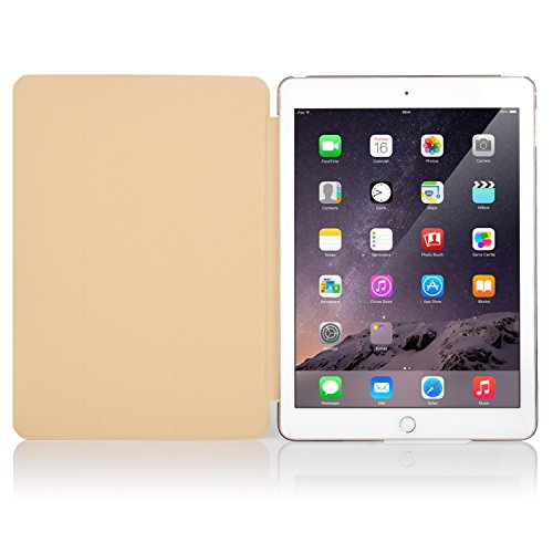 Neues iPad 2017 iPad 9.7 Zoll Hülle iBetter Neues iPad 2017 iPad 9.7 Zoll Prime Ultra Slim PU Leder Tasche Smart Case Hülle Schutzhülle Tasche Transparente Rückseite mit Leichte Ständer Funktion für Neues iPad 2017 iPad 9.7 Zoll Tablet (Gold) - 3