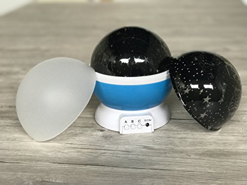 Original Star Master 2.0 I Rotierender 360 Grad Sternenhimmel Projektor mit 2 Traumaufsätzen und Nachtlich I Kabel-und Batteriebetrieb I Farbe: Himmelblau - 5