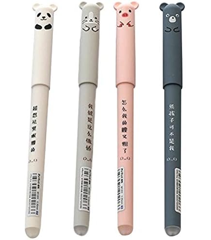 Xinlon - Lot De 6 Stylos Gel Effaçables 0,5 Mm Avec Motif Capybara (couleur Marron) - Idéal Pour Enfants, étudiants, Cadeaux