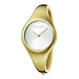 CALVIN KLEIN DAMEN-ARMBANDUHR ARMBAND EDELSTAHL GOLD GEHÃ¤USE + QUARZ K7G1S516