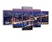 Produktbild Leinwandbild Istanbul bei Nacht LW309 Wandbild, Bild auf Leinwand, 5 Teile, 210 x 100 cm, Kunstdruck Canvas, XXL Bilder, Keilrahmenbild, fertig aufgespannt, Bild, Holzrahmen, Nacht, Skyline, Türkei